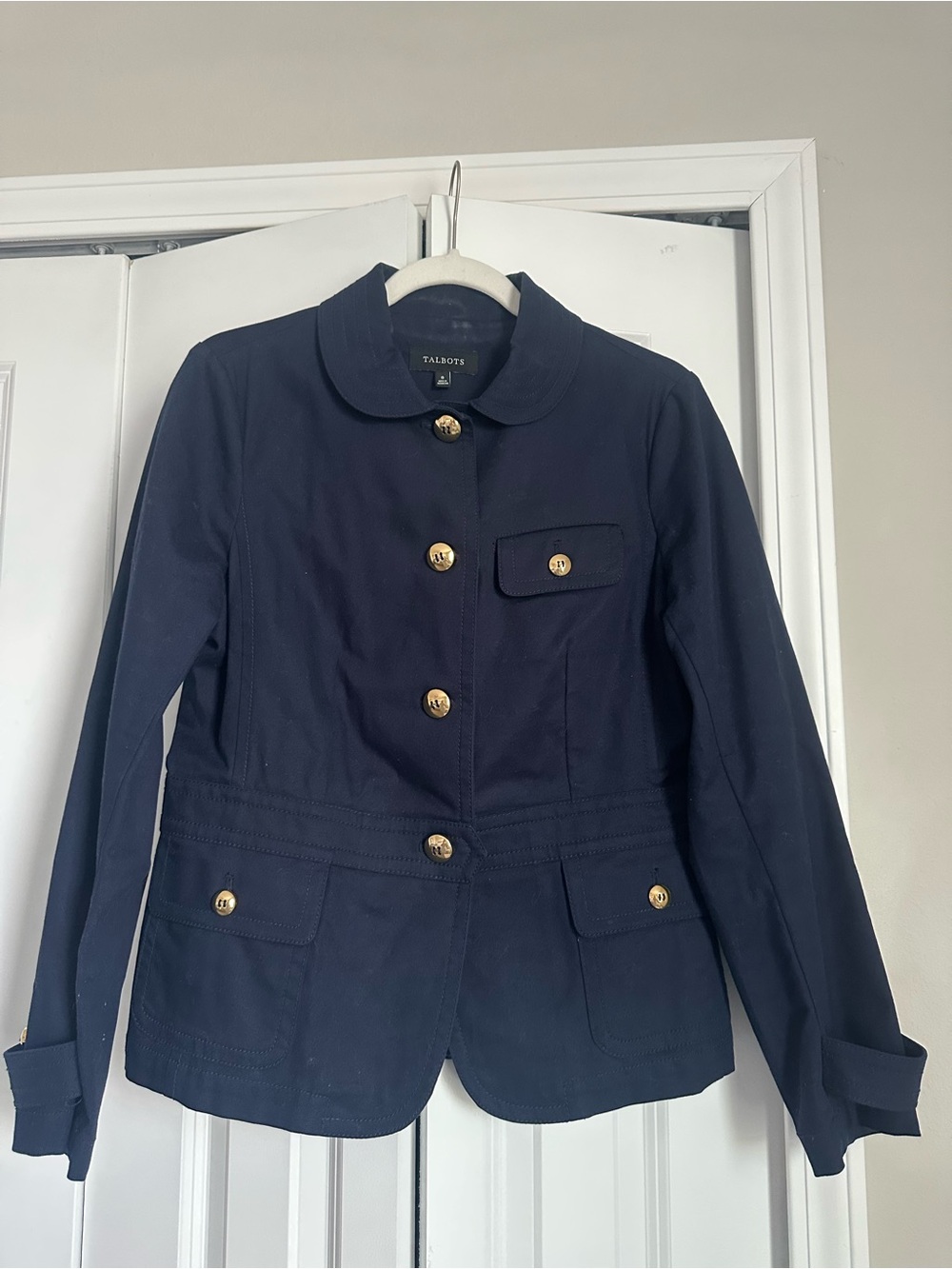 Talbots Navy Gold-Button Women's Blazer Jacket - Picture 9 of 10